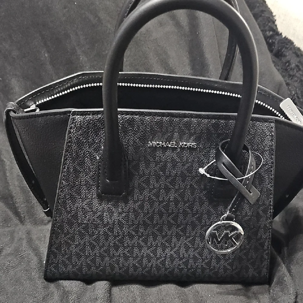 Michael Kors Black On Black Signature MK Satchel